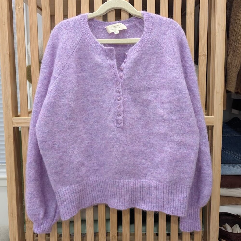 Lavender Button-Up Women's Sweater